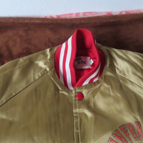 Vintage NFL Chalk Line San Francisco 49ers Satin Football Jacket Sz Small - Picture 10 of 11